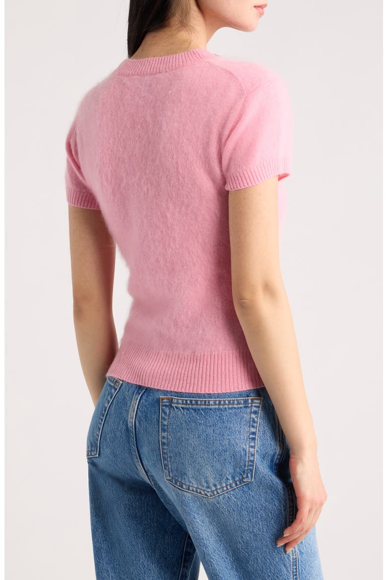 Darcy Brushed Cashmere Short Sleeve Sweater, Alternate, color, BRUSHED TAFFY