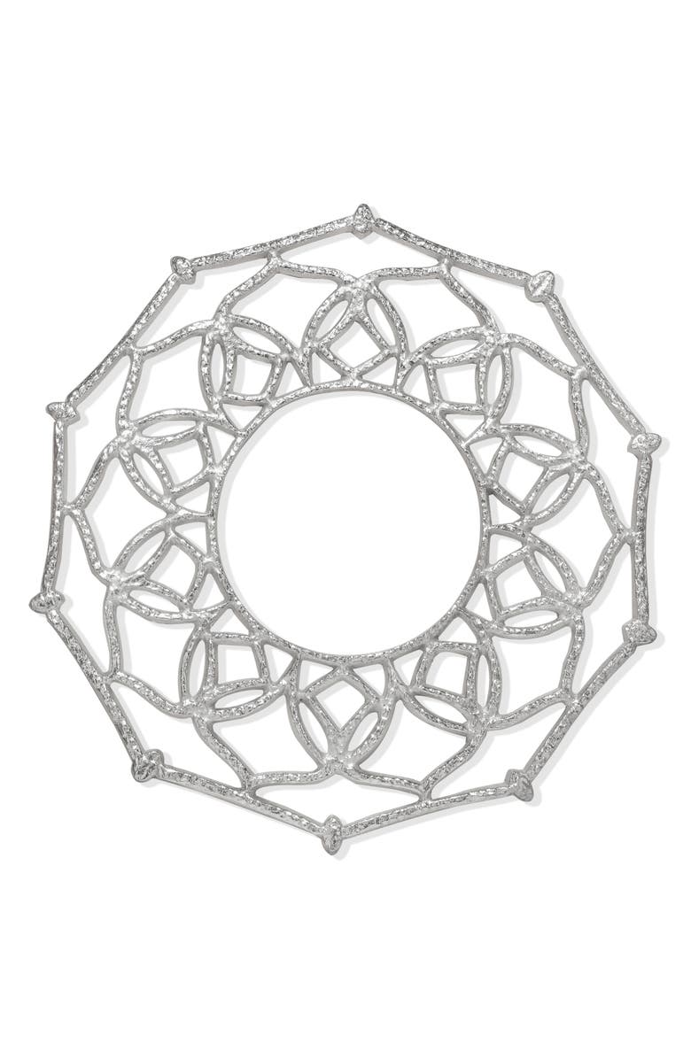 Tiramisu Metallic Charger Plate, Main, color, Silver