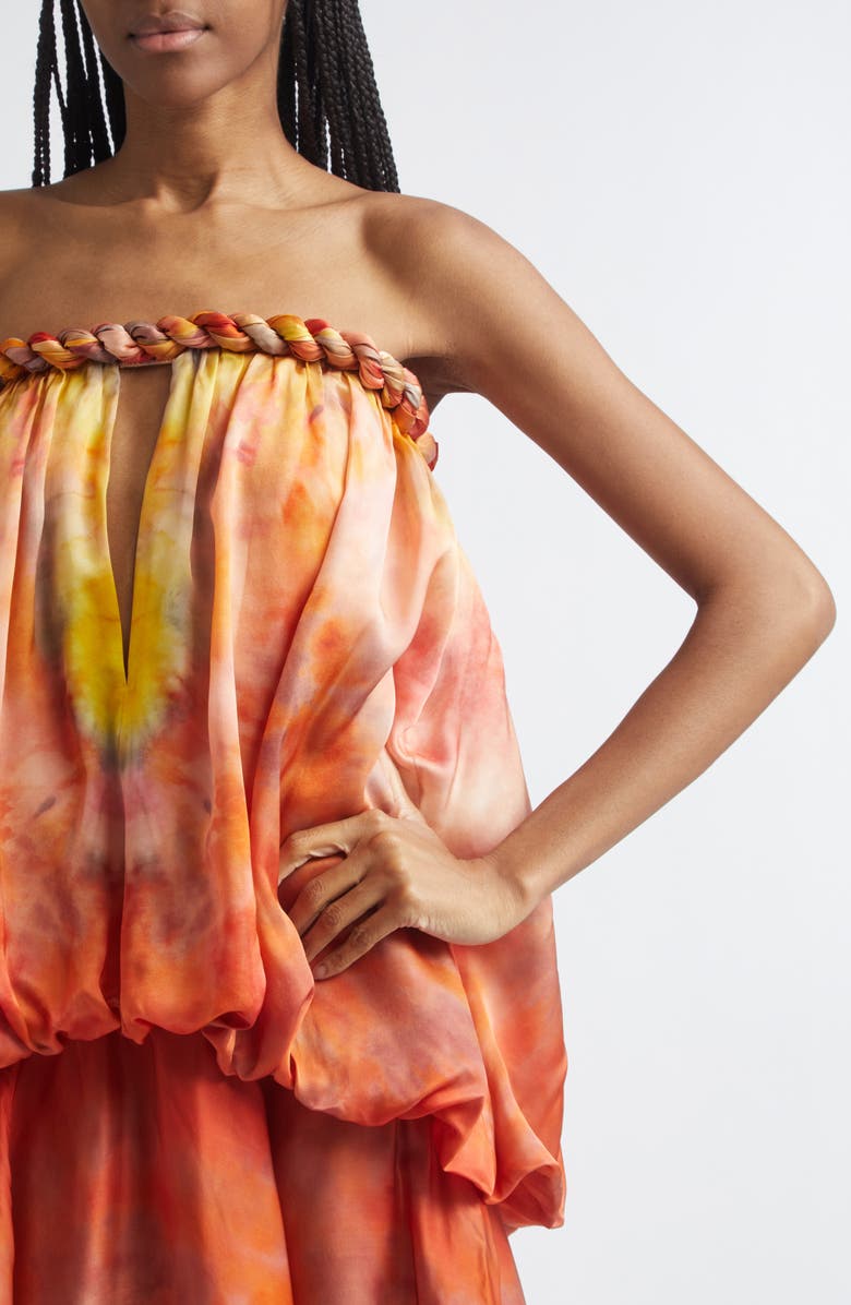 Zimmermann Luna Twist Print Silk Gown, Alternate, color, Ruby Tie Dye