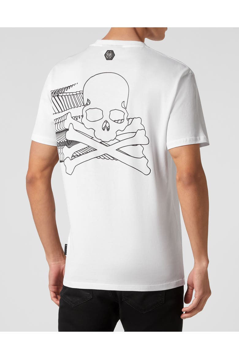 T-Shirt Round Neck Skull&Bones Men, Alternate, color, white