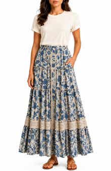 Floral Print Tiered Skirt