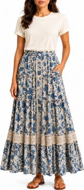 Nanette Lepore Floral Print Tiered Skirt