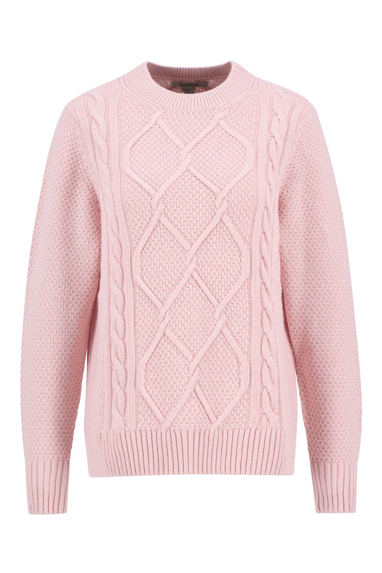 Burne Cable Wool Blend Sweater, Alternate, color, PINK BLUSH