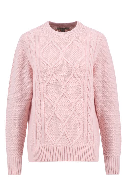 Barbour Burne Cable Wool Blend Sweater In Pink
