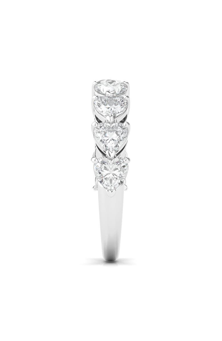 HauteCarat Heart Cut Lab Created Diamond Half Eternity Ring, Alternate, color, White Gold