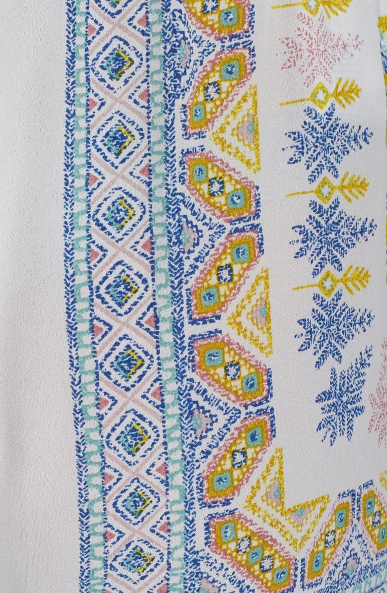 BCBGMAXAZRIA 'Tyra' Border Print Split Back Romper, Alternate, color,