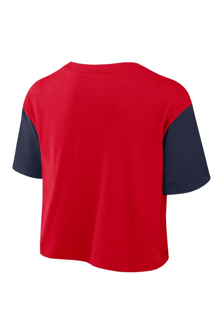 Women's Nike Red/Navy Arizona Wildcats Color-Block Script Performance Cropped T-Shirt, Alternate, color, Red