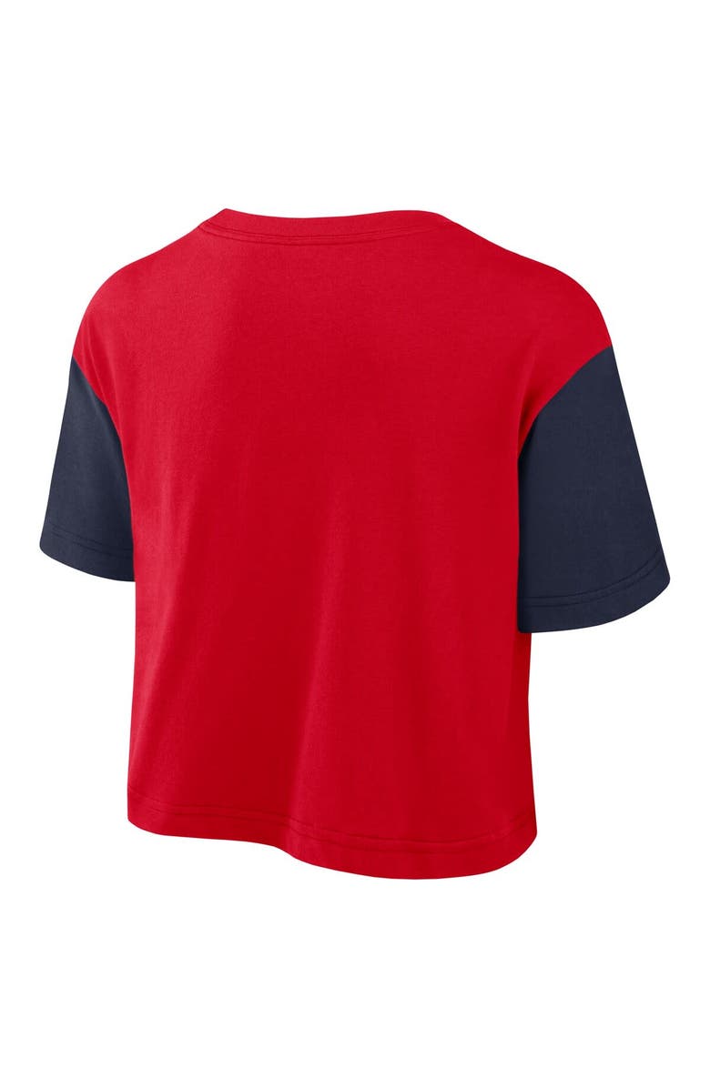 Nike Women's Nike Red/Navy Arizona Wildcats Color-Block Script Performance Cropped T-Shirt, Alternate, color, Red