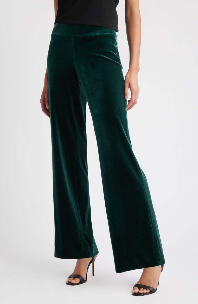 Anne Klein Pull-On Wide Leg Pants, Main, color, Pine Forest