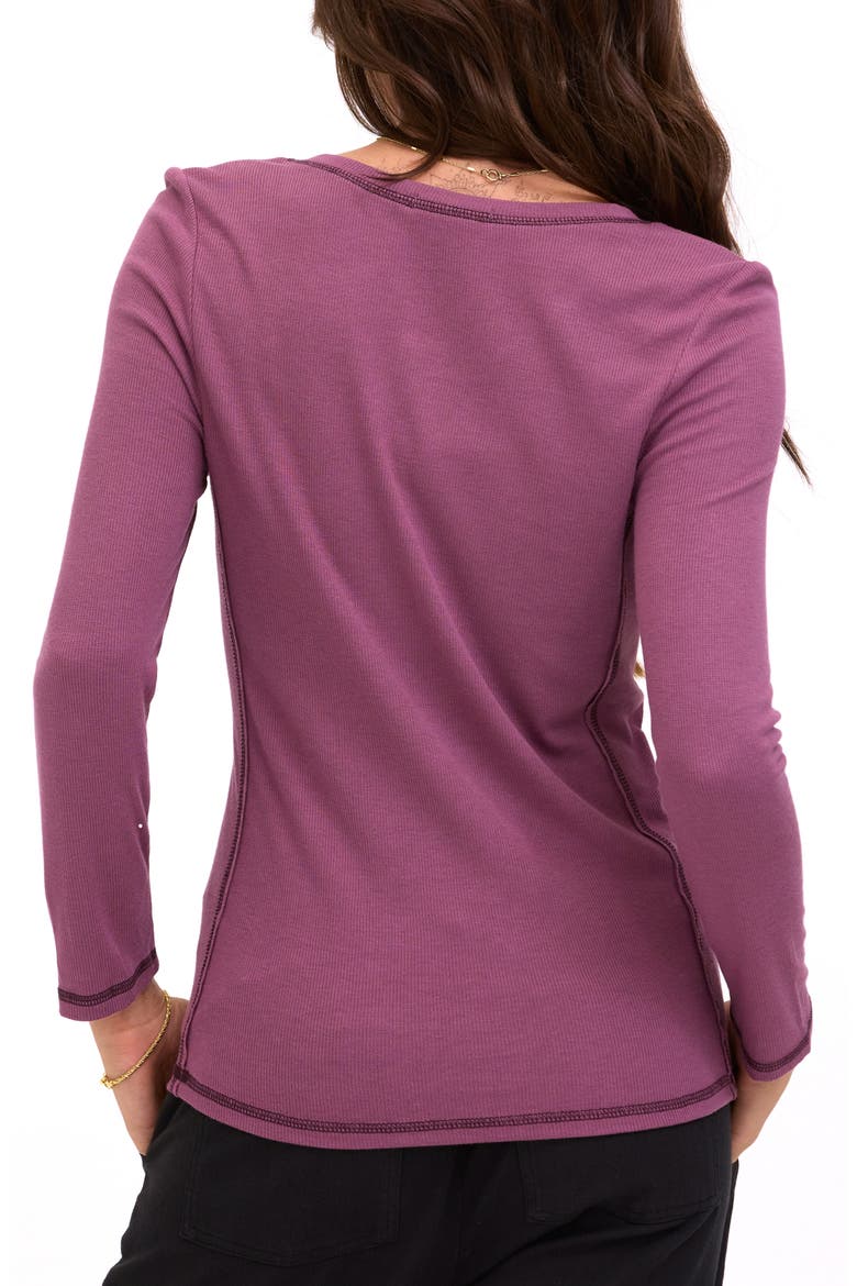 Alida Feather Rib Henley, Alternate, color, ROYAL PLUM / ULTRA MAROON
