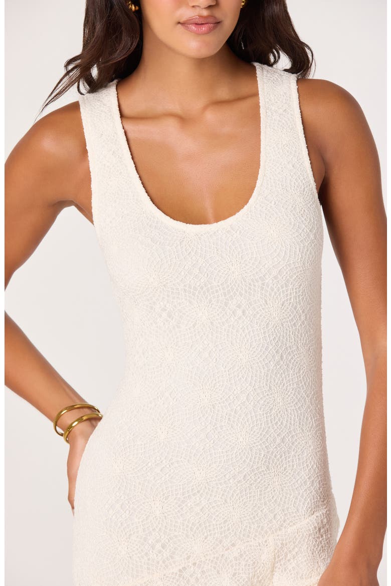 Freida Lace Asymmetrical Hem Dress, Alternate, color, CREAM