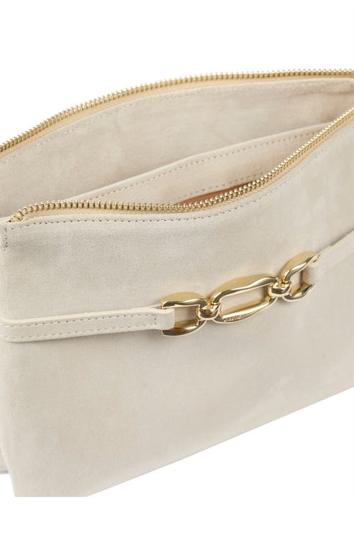 Lk Bennett Cleo Oloid Slouch Suede Crossbody Bag In Cream