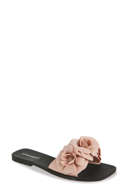 Jeffrey Campbell Floralee Slide Sandal In Beige Matte Black Matte