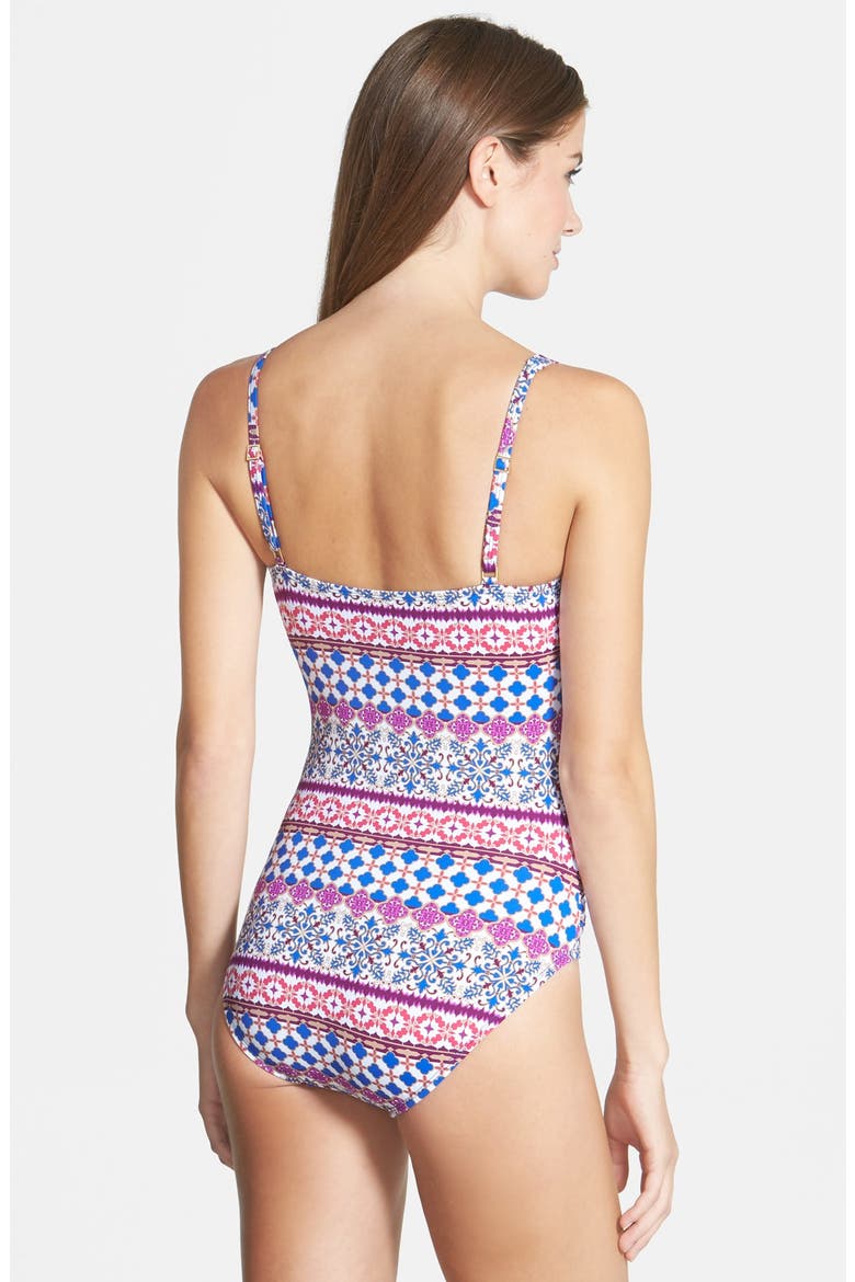 'Bohemian Romance' Sweetheart One-Piece Swimsuit, Alternate, color, PLUM