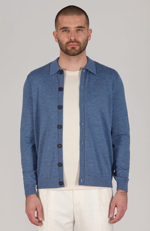 Extra Fine Merino Wool Polo Cardigan