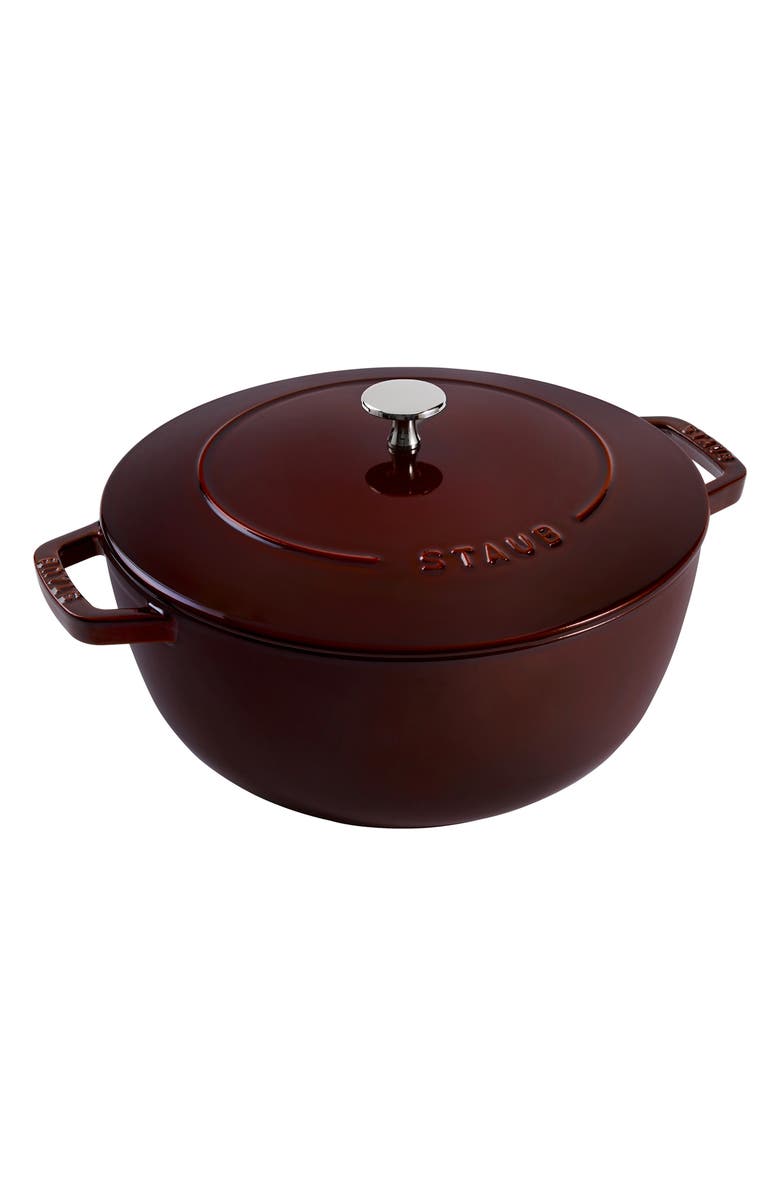 Staub 5-Quart Enameled Cast Iron Cocotte, Main, color, Grenadine