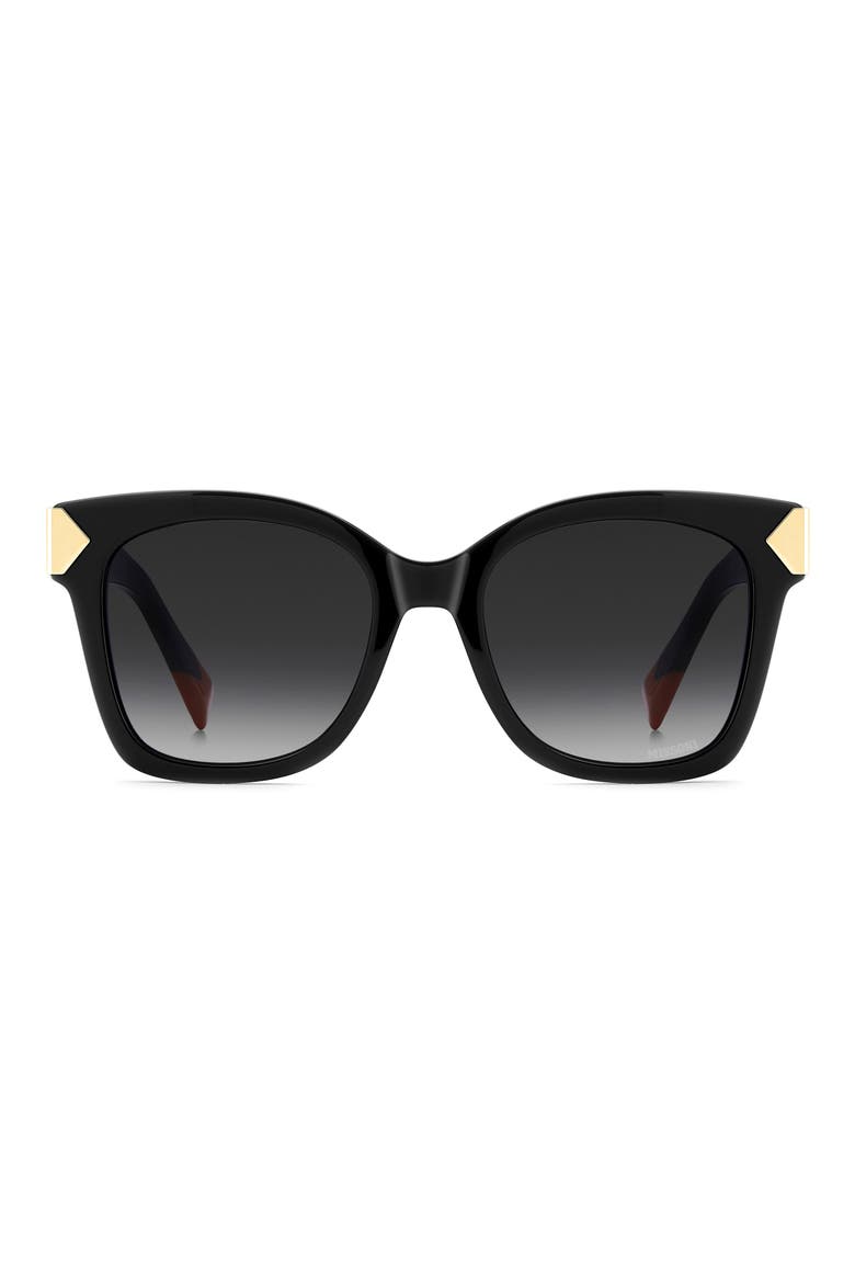 52mm Gradient Square Sunglasses, Main, color, BLACK/ DARK GREY SF