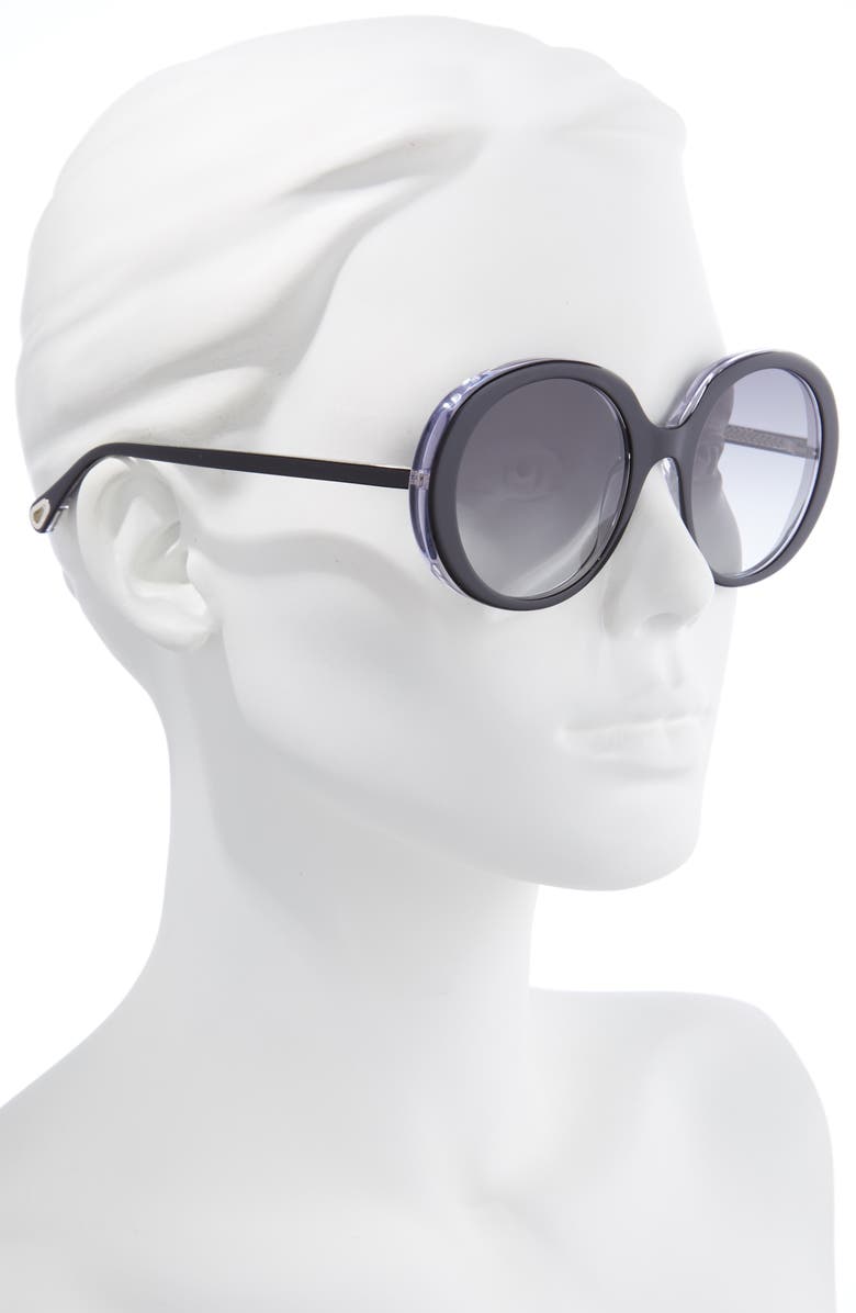 Chloé 54mm Gradient Round Sunglasses, Alternate, color,
