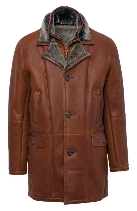 Genuine Shearling Leather Car Coat