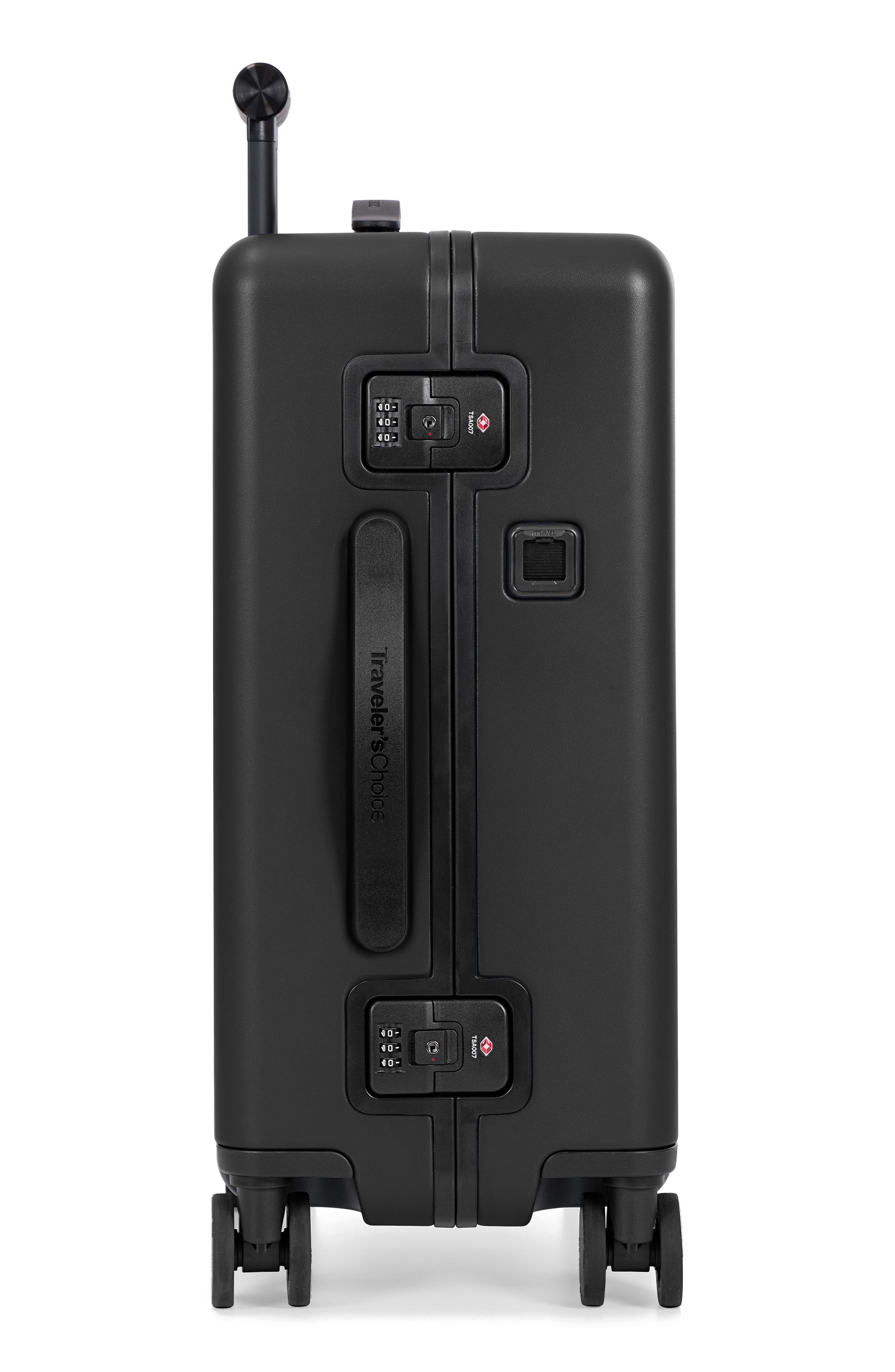 TRAVELERS CHOICE Castle Valley 21-Inch Carry-On Luggage, Alternate, color, Black