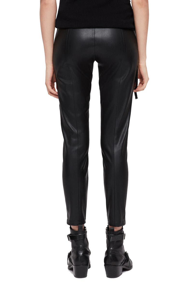 Kriva Faux Leather Biker Leggings, Alternate, color, BLACK