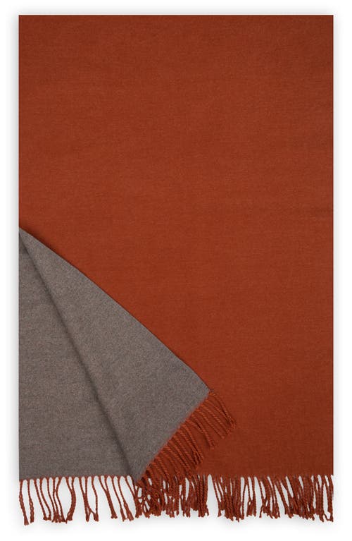 Saachi Two-tone Reversible Fringe Scarf In Brown