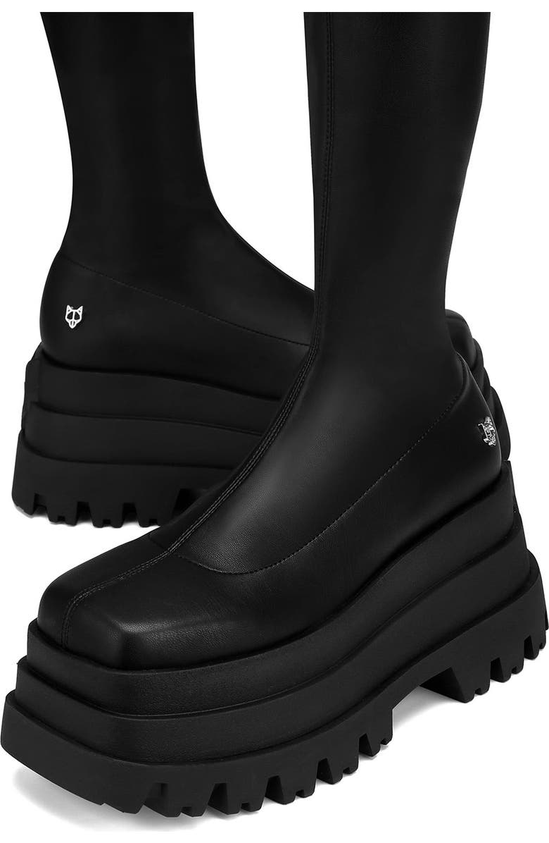 Naked Wolfe Sin Platform Tall Boot, Alternate, color, Black Stretch