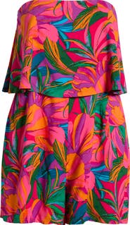 SUGARLIPS Beal Tropical Strapless Romper