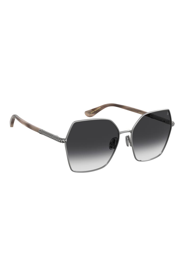 60mm Gradient Square Sunglasses, Alternate, color, RUTHENIUM/ DARK GREY SF