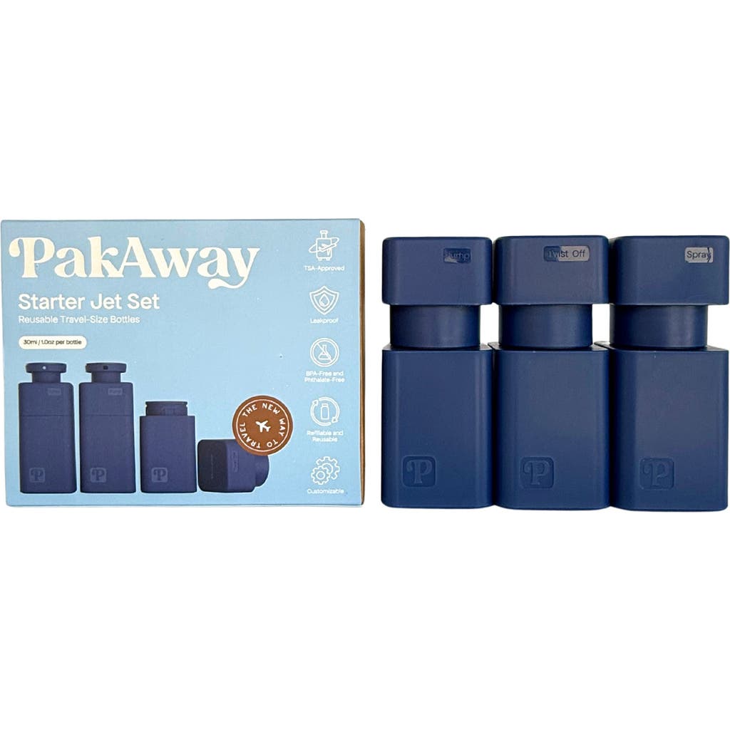 Pakaway Starter Jet Set Of 3 Travel-size Bottles In Blue