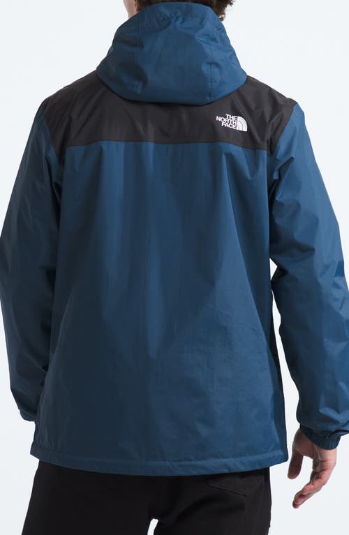 The North Face Mountain Blue Jacket With Drawstring Hood And Hem And Front And Rear Logo Detail In Tech Fabric Man In Shady Blue/black