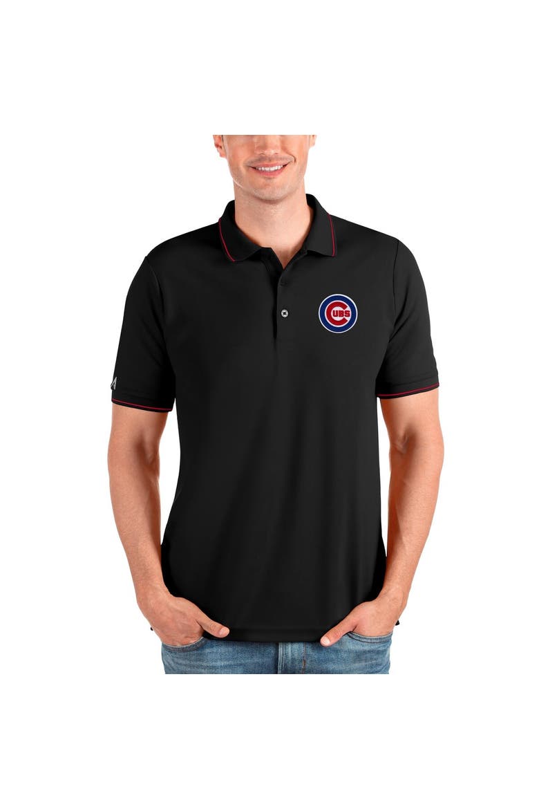 Men's Antigua Black Chicago Cubs Affluent Polo, Main, color, Black