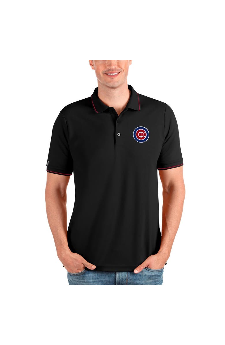 ANTIGUA Men's Antigua Black Chicago Cubs Affluent Polo, Main, color, 