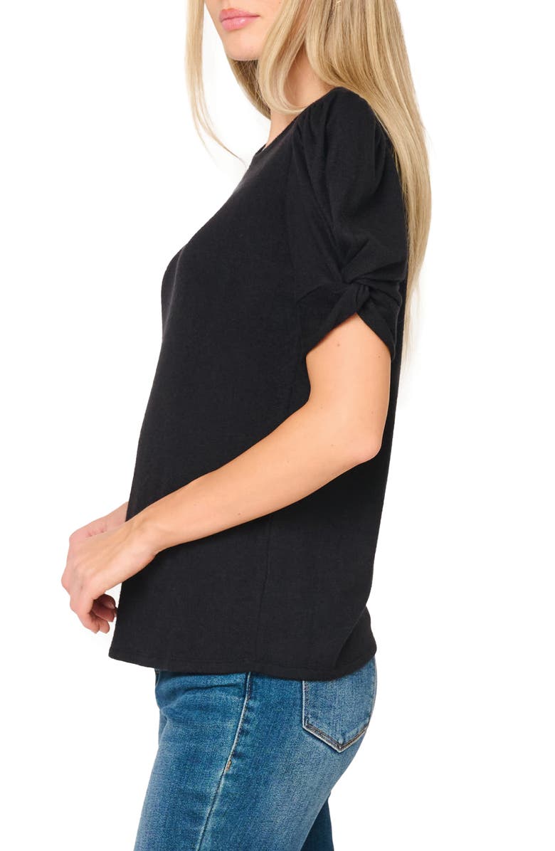 GIBSONLOOK Twist Puff Sleeve Luxe T-Shirt, Alternate, color, Black