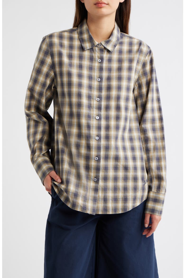 Solana Checked Organic Cotton Shirt, Main, color, CARDAMON