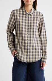 Damson Madder Solana Checked Organic Cotton Shirt