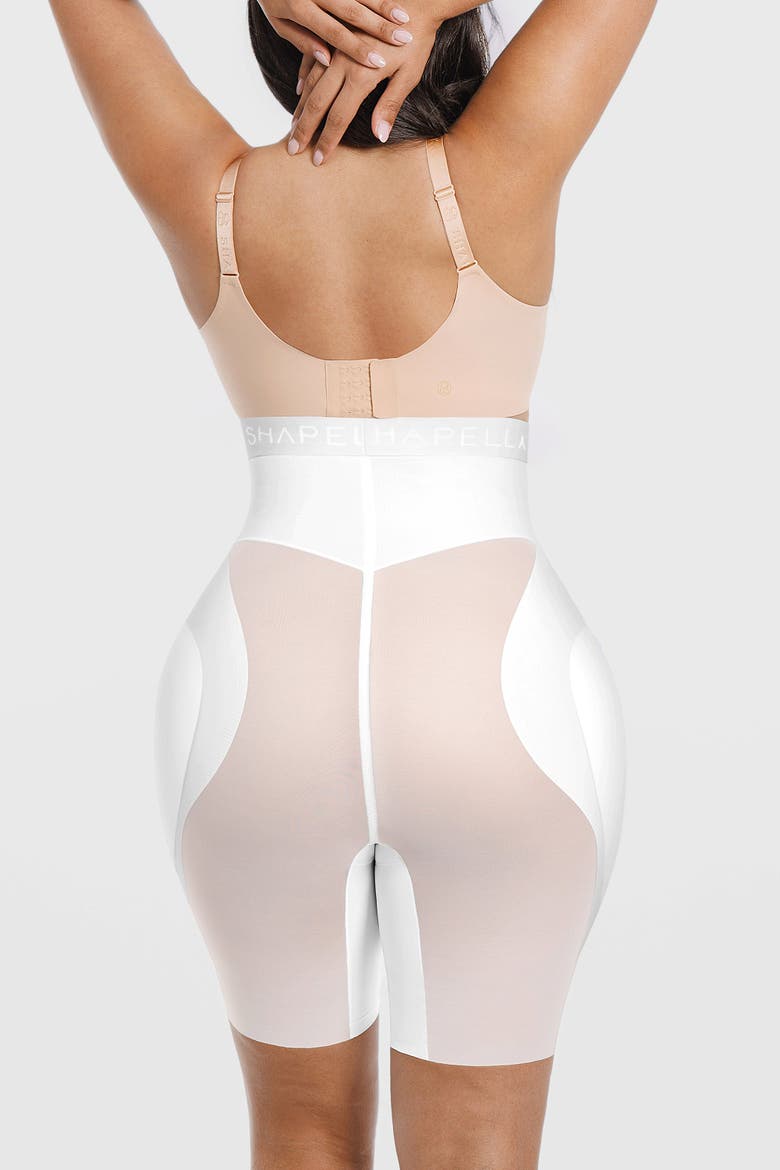 Hip Enhancer Padded High Waist Body Shaper Shorts, Alternate, color, White