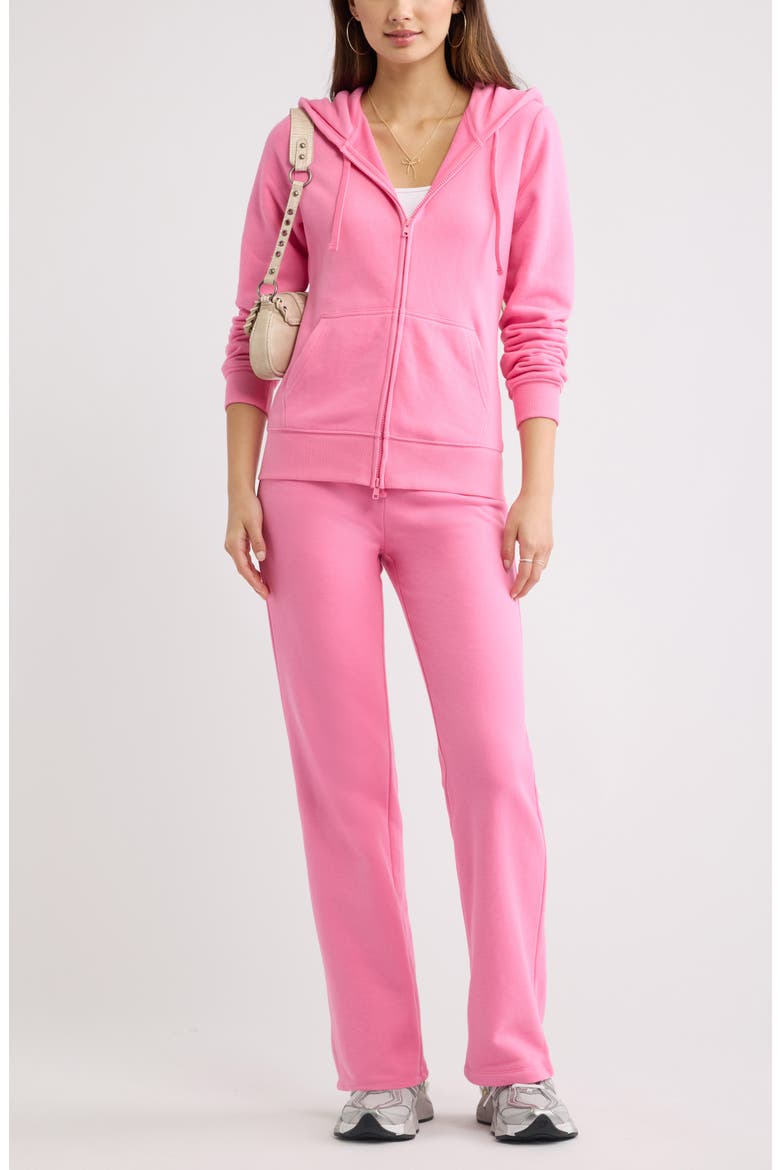 Slim Fit Terry Zip Hoodie, Alternate, color, PINK AURORA
