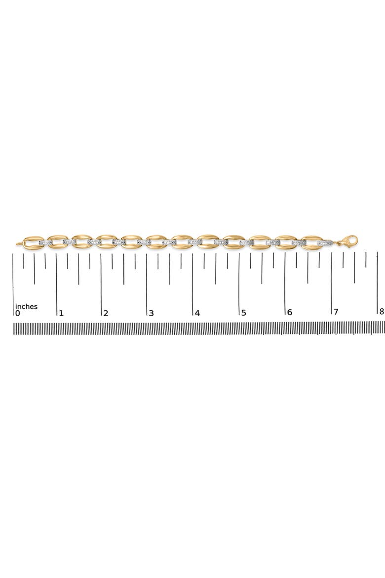 Gold Vermeil 1/10 Cttw Diamond Bold Link Bracelet, Alternate, color, Silver