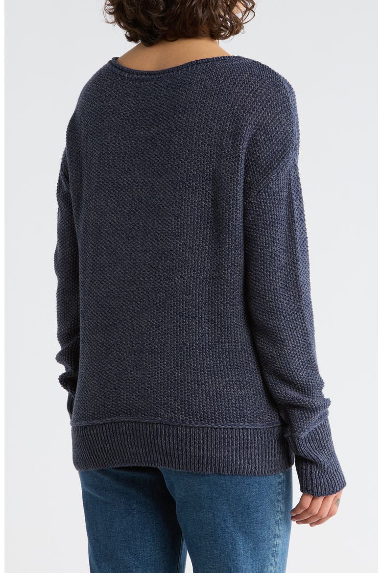 Textured V-Neck Sweater, Alternate, color, AMERICAN NAVY