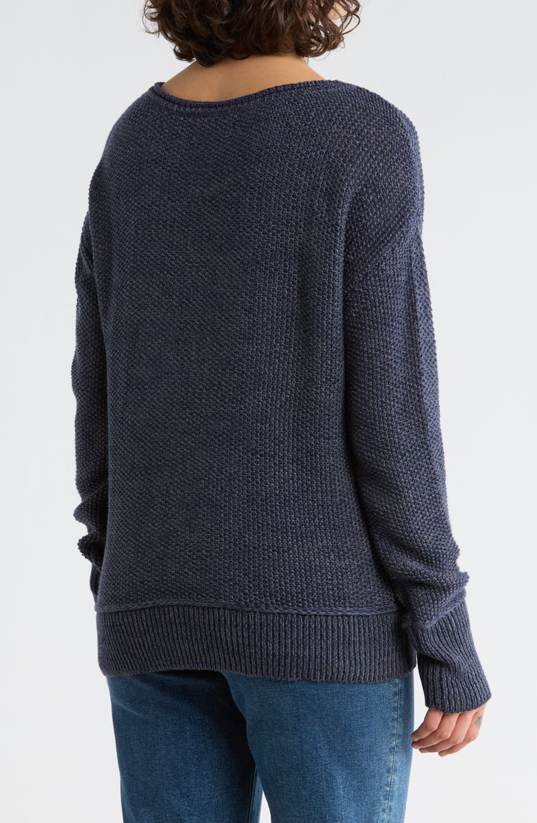 Lucky Brand Textured V-Neck Sweater, Alternate, color, American Navy