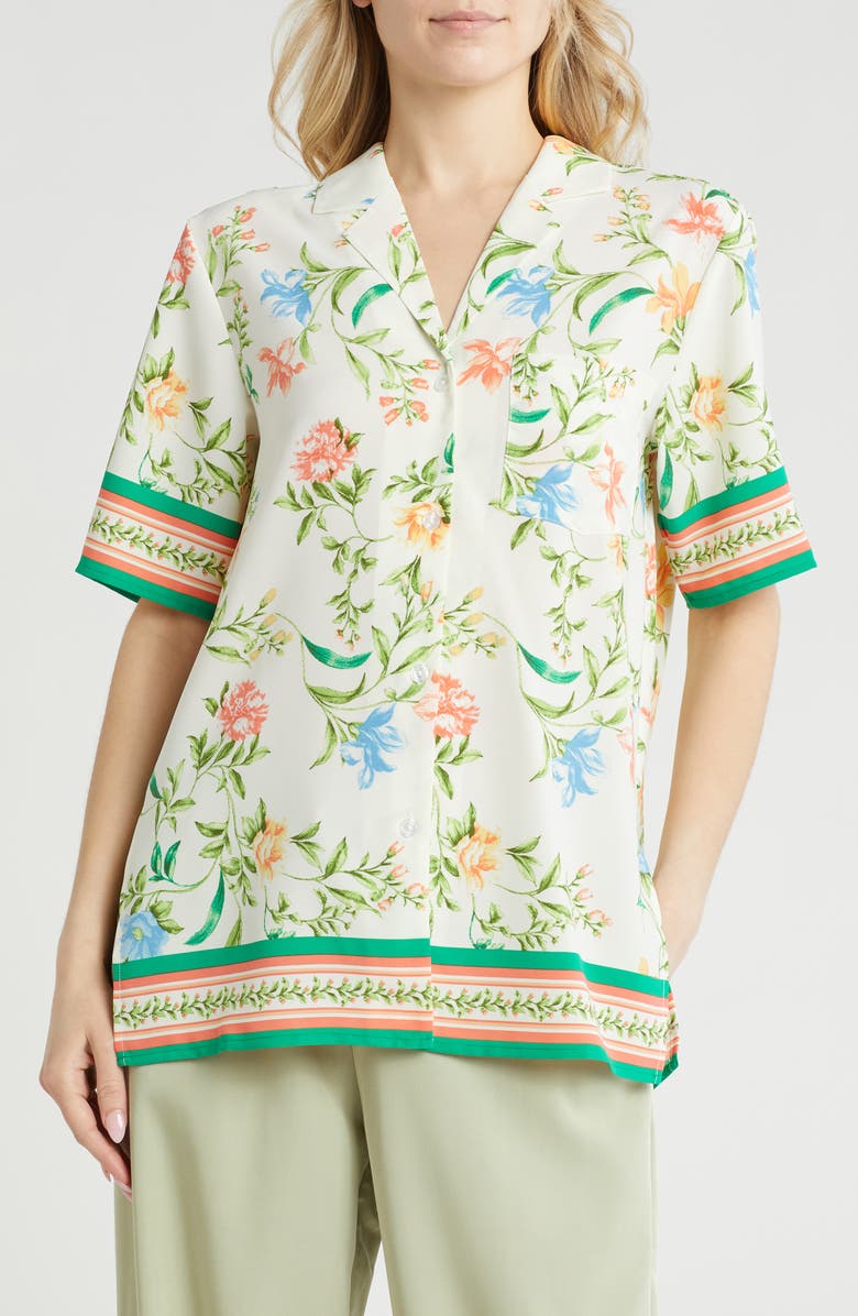 WAYF Scarf Camp Shirt, Main, color, Vintage Scarf