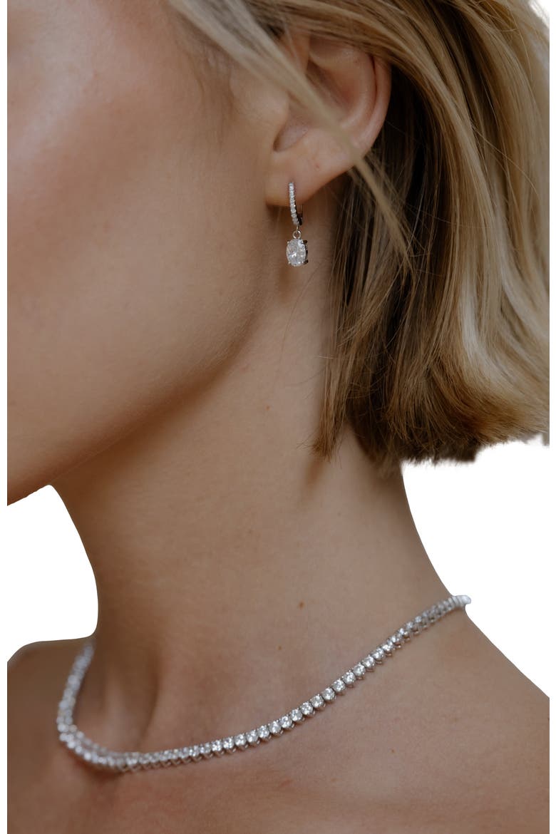 Duchess Crystal Drop Earrings, Alternate, color, Silver