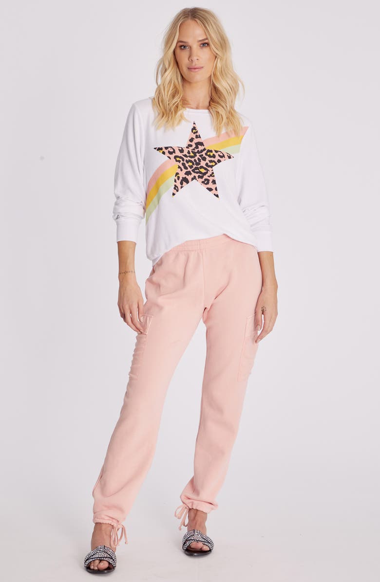 Wildfox Leopard Star Graphic Sweatshirt, Alternate, color,