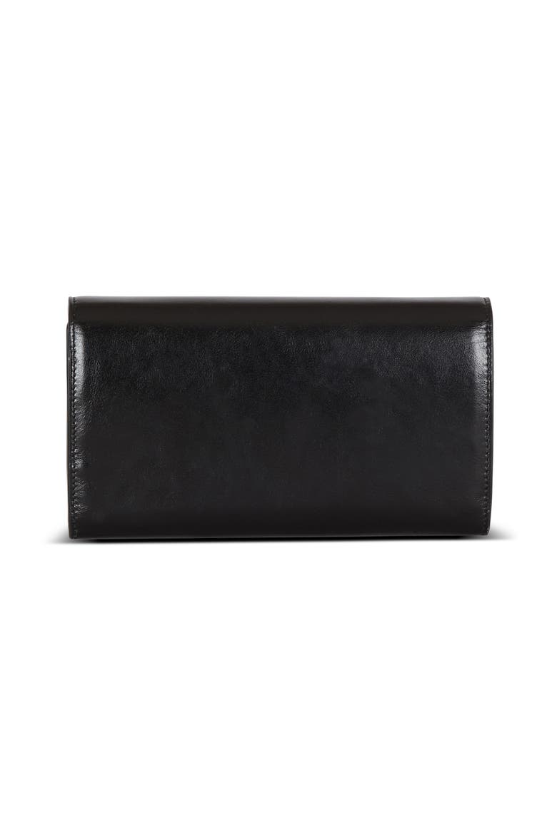 Shuffle calfskin wallet with chain, Alternate, color, black