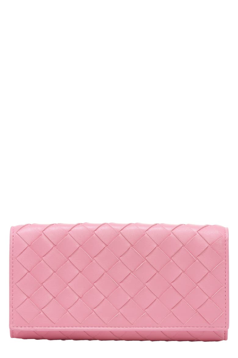 Large Intrecciato Flap Wallet, Main, color, RIBBON/ GOLD