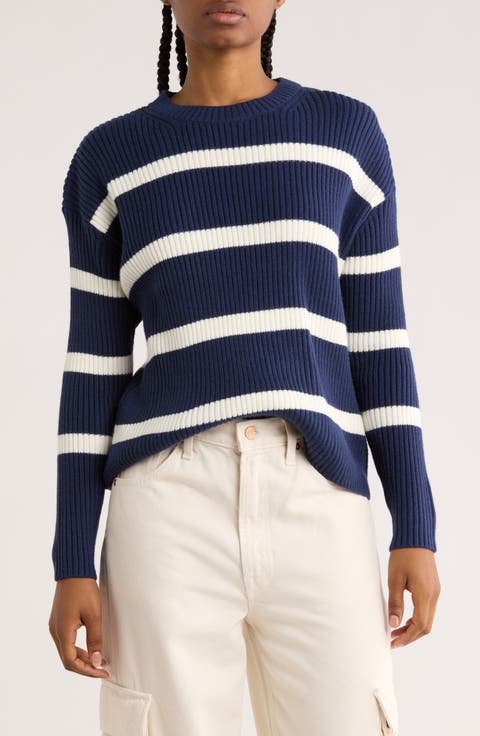 Stripe Rib Knit Sweater