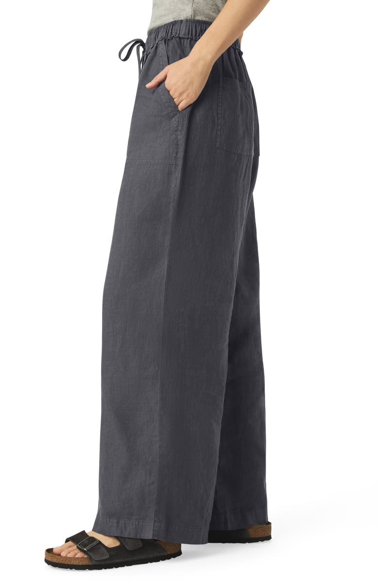 Splendid Stella Linen Drawstring Pants, Alternate, color, Ink