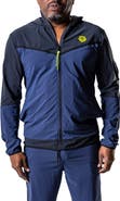 Maceoo Athleticblacknavy Blue Zip Hoodie
