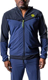 Maceoo Athleticblacknavy Blue Zip Hoodie